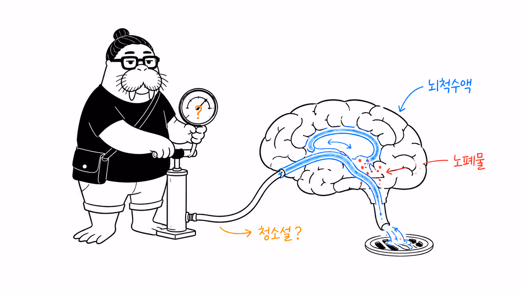 뇌척수액으로 뇌의 노폐물을 흘려보내며 불확실성 계기를 보는 dkdk