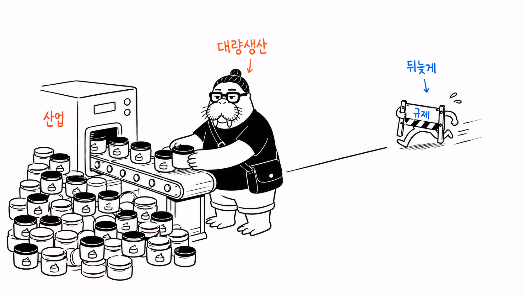 화장품 생산 라인을 뒤늦게 쫓아가는 규제 표지판