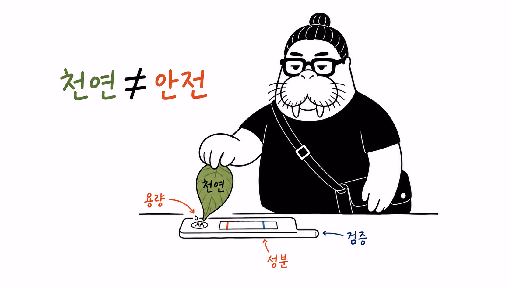 천연 원료에도 안전 검사를 적용하는 장면