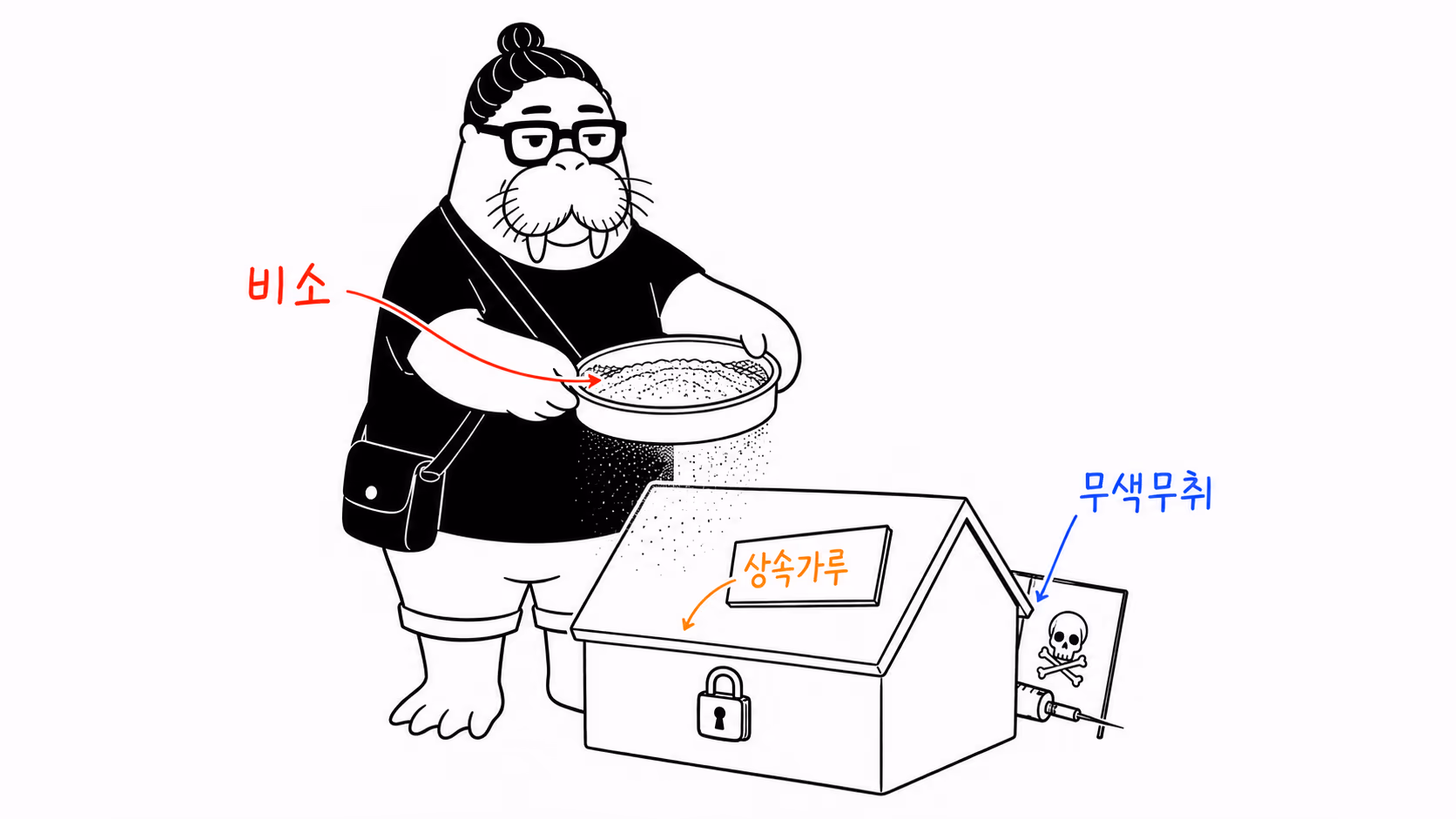 무색무취 비소를 상속 상자에 거르는 dkdk