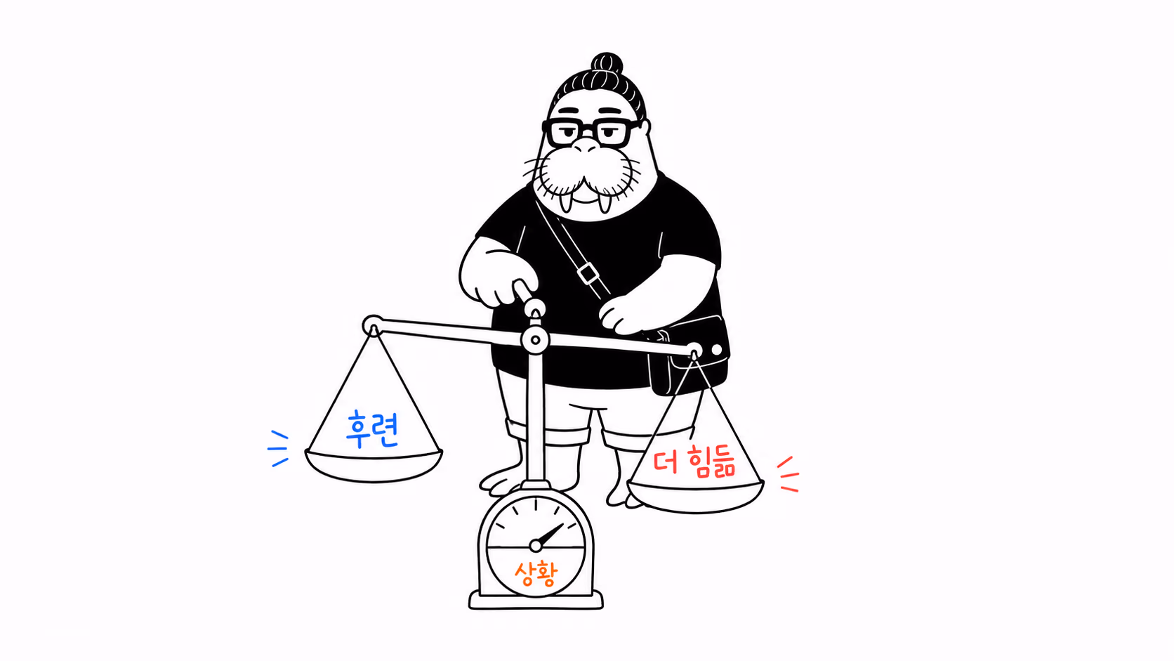 후련함과 더 힘듦을 상황 저울로 재는 dkdk